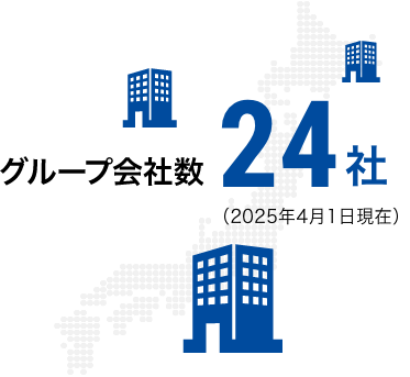 グループ会社数を示したイラスト